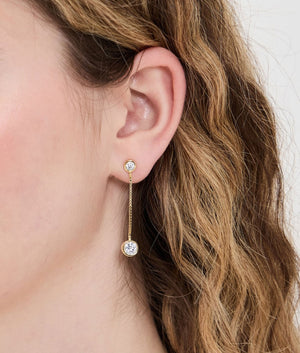 Solitaire Moissanite Drop Earring