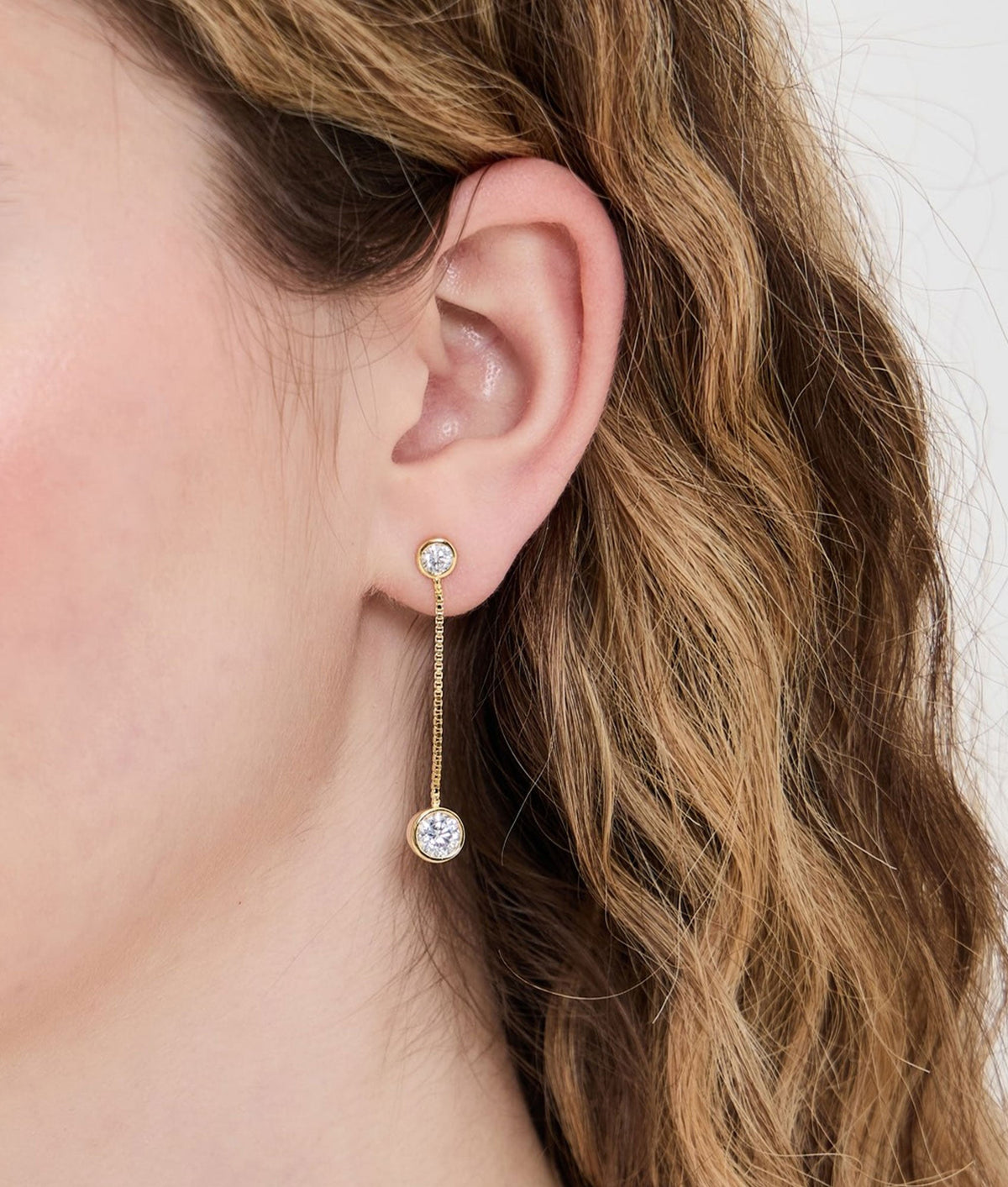 Solitaire Moissanite Drop Earring